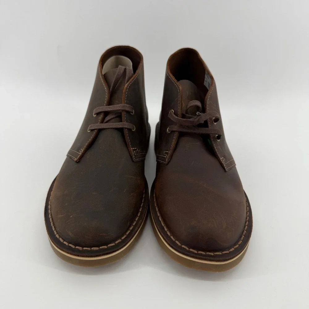 Clarks Chukka‎ Boots Mens 7.5 Brown Shepton Beeswax Leather Desert Ankle Boots